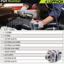 Load image into Gallery viewer, 11538N A003TJ3991 150A 12V 7 Groove Alternator For Nissan Murano 2015-2017 Pathfinder 2013-2017 For Infiniti JX35 2013 QX60 2014-2016 2.5L 3.5L V6 Engine # 23100-3JA1A 23100-3JA1ARE