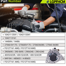 Load image into Gallery viewer, 104211-3541 12V 125A Alternator for Toyota Camry 2.5L L4 2014-2017 For RAV4 L4 2.5L AWD 2013-2018 For RAV4 All Engine 2017-2018 Replacement 104211-3161 27060-0V170 27060-36080 210-1244 210-0875 6-Groove Clutch Pulley CW