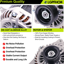 Load image into Gallery viewer, 11273N 150A 12V Alternator Compatible for Ford Edge 2007-2014 Fusion 2010-2012 Taurus 2008-2012 for Lincoln MKS 2010 MKX 2007-2010 MKZ 2007-2012 For Mercury Sable 2008 2009 3.5L 3.7L 6-Groove CW 6-Groove Pulley #11273