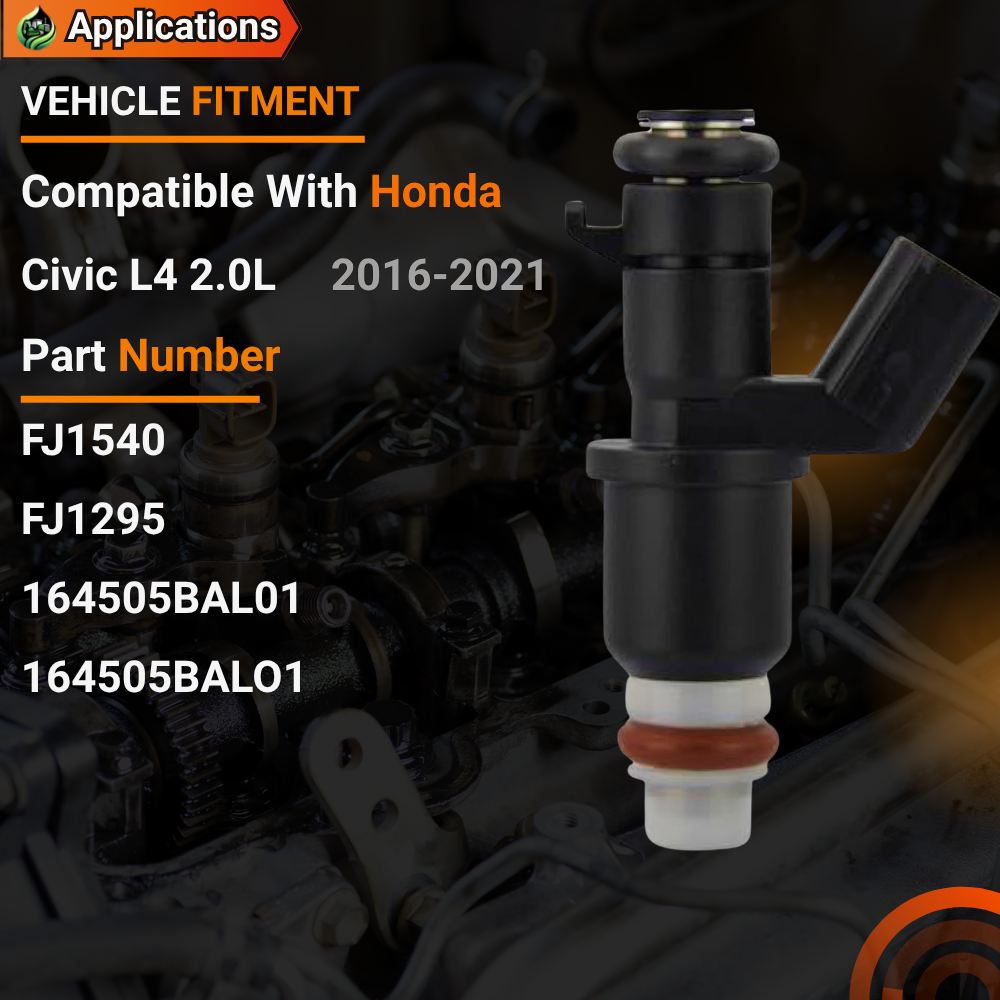 Upgraded 4PCS FJ1540 Fuel Injectors for Honda Civic L4 2.0L 2016 2017 2018 2019 2020 2021 16 17 18 19 20 21 # 164505BAL01 164505BALO1 FJ1295