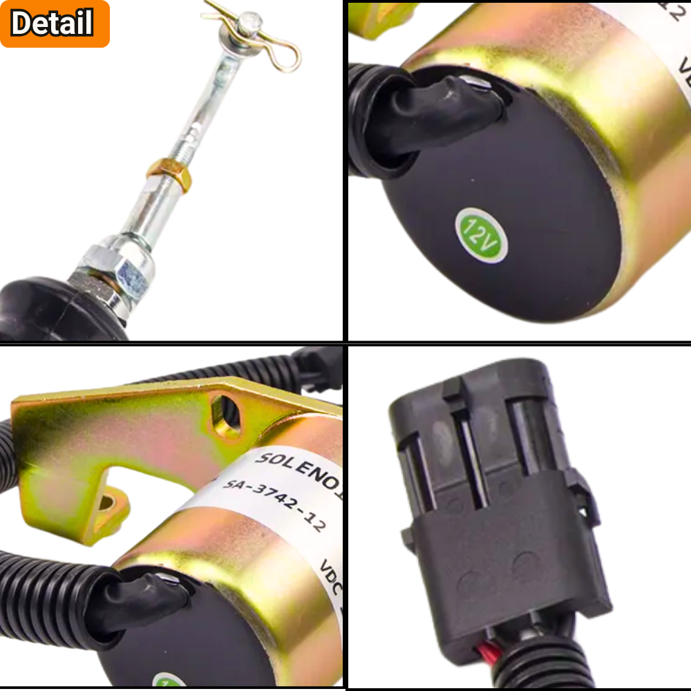 3932017 SA-3742-12 12V Fuel Shutoff Solenoid Valve With Bracket Kits for Deutz Bosch RSV Engine Solenoid Coil