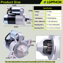 Load image into Gallery viewer, 119626-77010 119626-77011 12V 9T Starter Motor Yanmar Engine 2T75U-N 3TNV70 3TNV76-KGD 3T72 3T75 3TN66 3TN72 3TN75 3TNA72 3TNA75180 T190 T200 T250 T300 T320 For John Deere Tractors UTV Pro Gator 2020 2030 850D