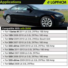 Load image into Gallery viewer, 12317558219 180A Alternator for BMW 135i 3.0L 2008-2010 335i 2007-2010 335is 2011-2013 335xi 2009-2010 535i 2008-2010 535xi 2008 # 12317558220 0121715016 0121715116 11302N