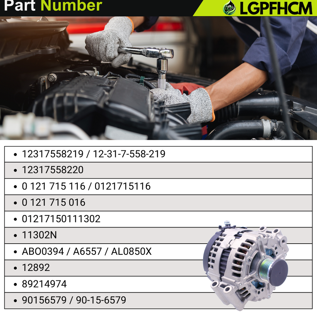 12317558219 180A Alternator for BMW 135i 3.0L 2008-2010 335i 2007-2010 335is 2011-2013 335xi 2009-2010 535i 2008-2010 535xi 2008 # 12317558220 0121715016 0121715116 11302N
