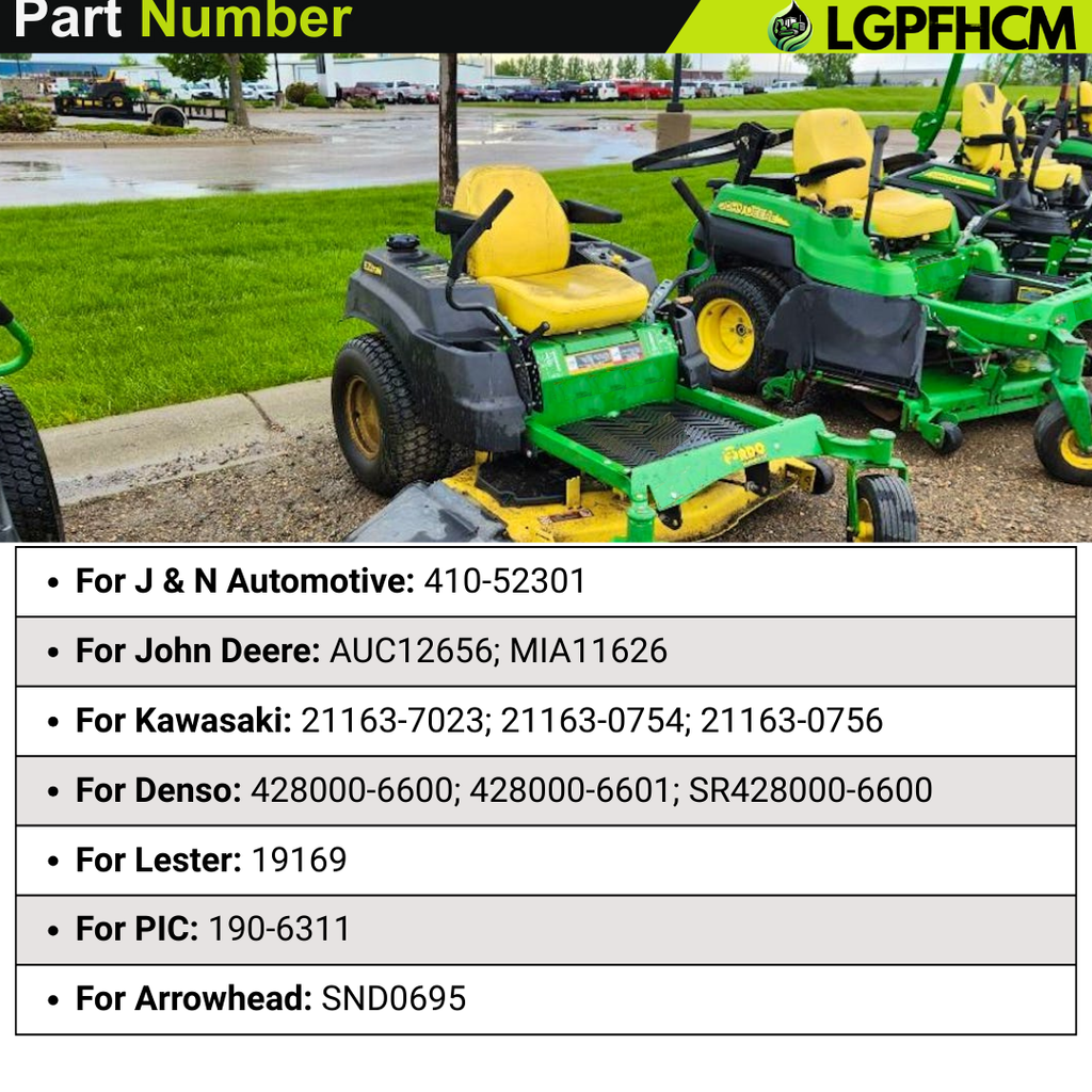 410-52301 12V 10T Starter Motor Fit For John Deere 600M 600R Series 636M 648M 648R 652B 652E 652M 652R 661R W Series W36R W48R W52R WH36A # AUC12656 MIA11626 19169N