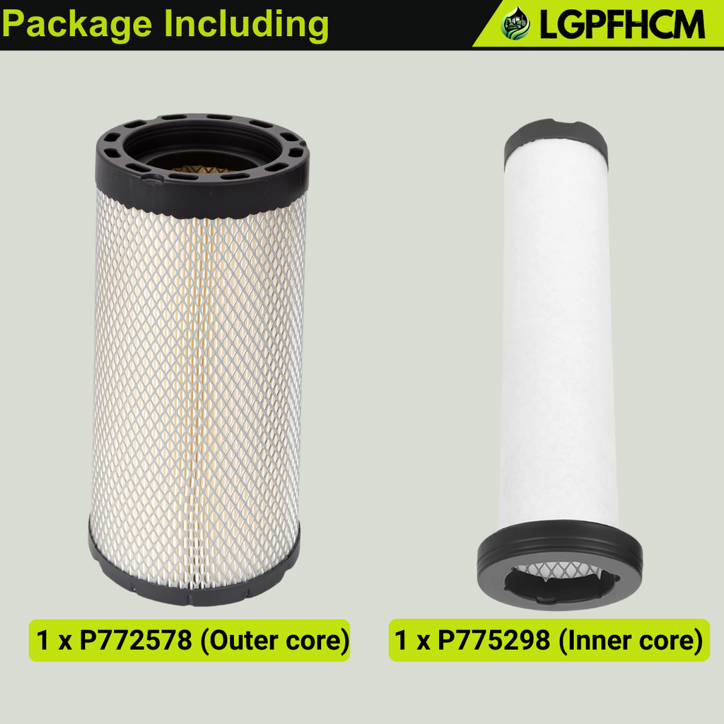 AT338105 AT336803 Air Filter Kit Compatible With John Deere Skid Steer Loader 312GR 314G 315 316GR 317G 318E 318G 319E 320E 320G 324E 324G 325G
