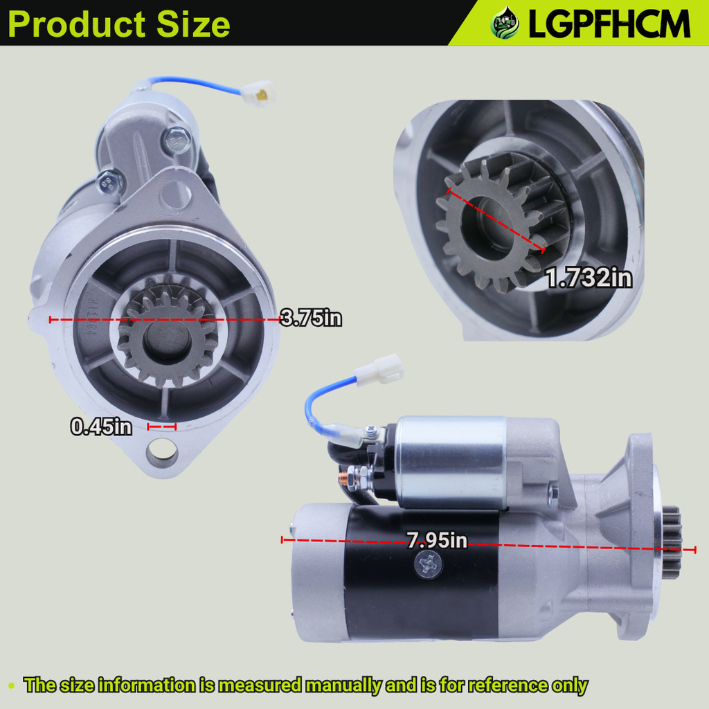 S13-332 VV12913677011 YM129400-77012 Starter Compatible with Komatsu Excavator Pc35 Pc40 Pc50 Sk815 Sk714 4D88e 12 Volt S13-332 Vv12913677011 Ym12940077012, 129136-77011 S13332, 12913677011