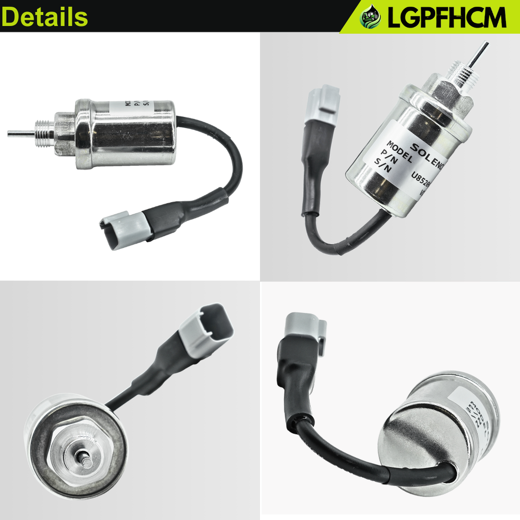 12V 185206452 U85206520 Fuel Stop Shutoff Solenoid Valve Compatible with Perkins 402D 403D 404D 404C 403C HL403C-15 HR404C-22T For Caterpillar For Cat Engine 3011C 3013 3013C 3024C 3034 216 226 228 232 242 # U85206452 U85206451 185206451 185206450