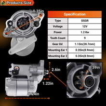Load image into Gallery viewer, 12V 9T 16614-63010 Starter Motor Compatible With Kubota Engine D1105 D905 D1005 V1505 D722 Excavator K-008 1.2KW