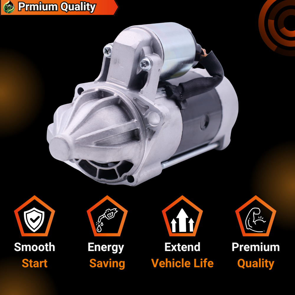 12V 9T 1.7Kw 15221-63014 Starter Motor Compatible with Kubota Excavator KX121-2 for Kubota Tractor L175 L175F L185 L185DT L185F L2350DT L2350F #17311-63010 15221-63016 15221-63015
