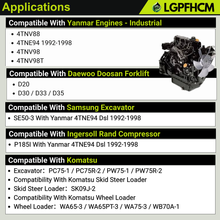 Load image into Gallery viewer, 129900-77010 129900-77040 12V 2.8KW 9T Starter Motor  Compatible with Yanmar Engine 4TNV88  4TNE94 4TNE98 4TNV98 4TNV98T for Samsung Excavators SE50-3 # S13204 S13-204