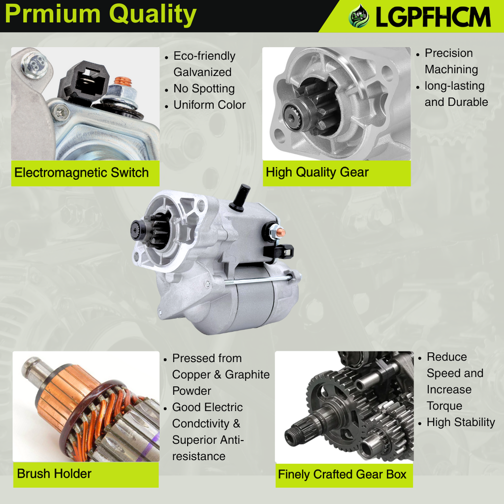 15471-63010 1547163010 12V 9T Starter Motor Compatible for Kubota Engine D902 D1403 D1503 D1703 D1803 V1903 V2003 V2203 Tractor L295DT L295F L405 #15521-63013 1552163013