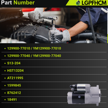 Load image into Gallery viewer, 129900-77010 129900-77040 12V 2.8KW 9T Starter Motor  Compatible with Yanmar Engine 4TNV88  4TNE94 4TNE98 4TNV98 4TNV98T for Samsung Excavators SE50-3 # S13204 S13-204