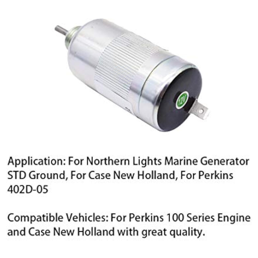 185206085 SBA185206085 12V Fuel Shut Off Solenoid for Case for New Holland Farmall 45A 55A Tractor for Perkins 100 Series Engine Fuel Stop Solenoid Aftermarket Parts
