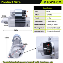 Load image into Gallery viewer, 12V 9T 1G023-63010 Starter Motor For Kubota Engine D722 D782 18HP 21HP For Lawn Tractor F2260-R F2560-E F2560-R F3060-R GR2100 GR2120 ZD18 ZD21 ZD28 #1G023-63011 67980-31151 18417