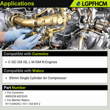 Load image into Gallery viewer, 4089238 4025245 Air Compressor Head Repair Kit 85mm Single Cylinder Compatible with Cummins C ISC ISX ISL L M ISM N Engines Compatible with Wabco 9111549292