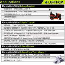 Load image into Gallery viewer, 12V 9T 1G023-63010 Starter Motor For Kubota Engine D722 D782 18HP 21HP For Lawn Tractor F2260-R F2560-E F2560-R F3060-R GR2100 GR2120 ZD18 ZD21 ZD28 #1G023-63011 67980-31151 18417