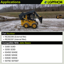 Load image into Gallery viewer, RE282286 RE282287 Air Filter Kit Compatible with John Deere 318D 319D 320D 323D 5045D 5045E 5050E 5055E 5060E 5065E 5075E 5075EF