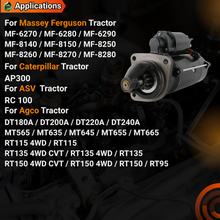 Load image into Gallery viewer, 12V 10T 4.2KW Starter Motor 2873K601 2873K631 for Perkins Engine 1104D-E44T 1104D-E44TA 1104D-44T 1104D-44TA 1106D-E66TA