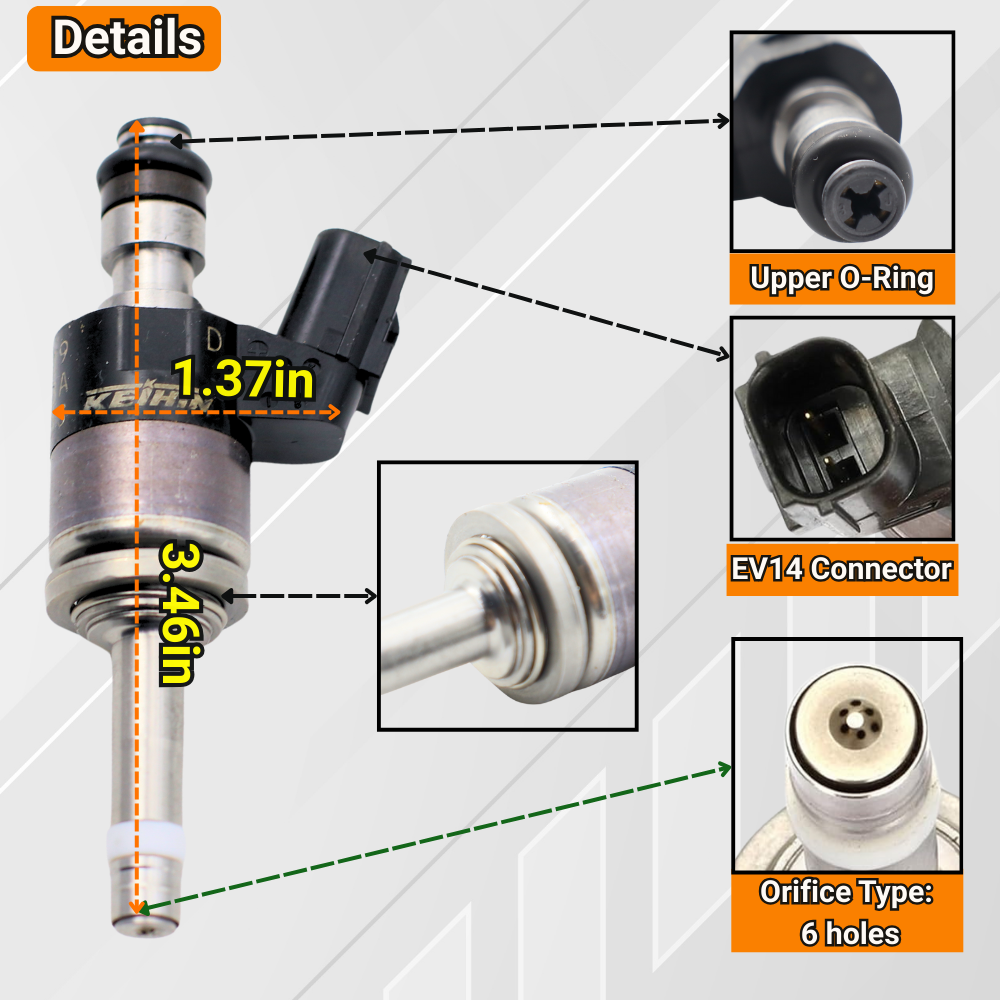 Upgraded 4PCS 16010-5PA-305 Fuel Injectors for Honda Civic 2016-2021 For Accord 2018-2021 For CR-V 2017-2021, L4 1.5L OEM#160105PA305 06160-59B-305 06160-5PA-305 FJ1588