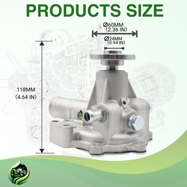 LGPparts 145017951 SBA145017780 SBA145017721 Water Pump (C&U Bearing) For Ford New Holland TC40 TC40A TC45 TC45A TC45D 1720 1925 LS150 L160 LX565 LX665 For Perkins 403C-15 404C-22 404C-22T 103.15 104.19 For New ASV RC30 RC50 RC60