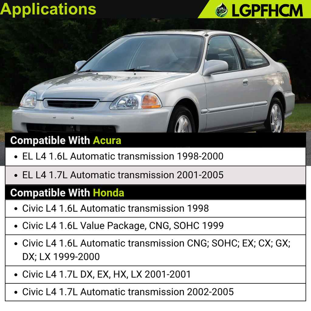 31200-P2E-A51 12V 1.2KW 9T Starter Motor Fit For Honda Civic 1.6L 1998-2000 For Honda Civic 1998 1999 2000 2021 2022 2023 2024 2025 For Acura EL 1.6L w/Auto Trans 1998-2005 1.7L