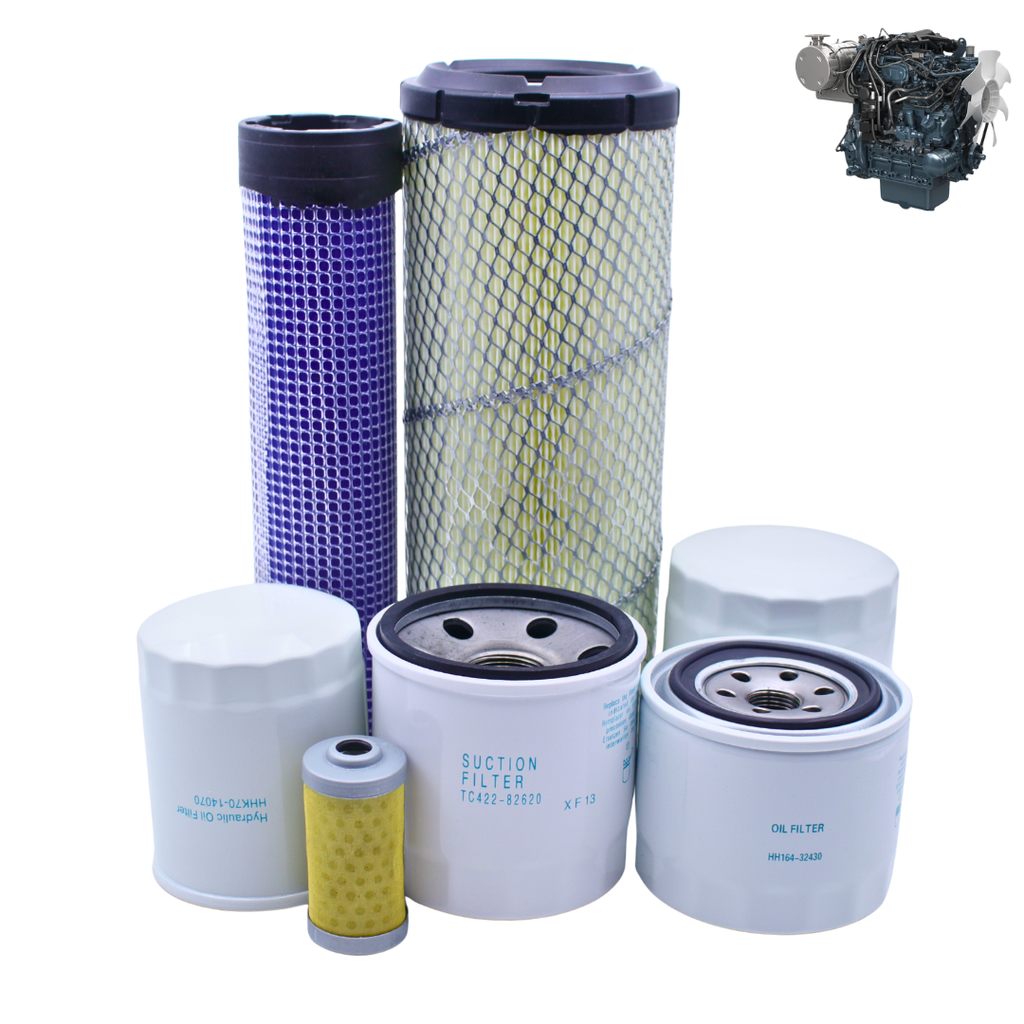 Filter Kit TC620-93230 HH164-32430 TC422-82620 1J800-43170 1G311-43380 HHK70-14070 Compatible with Kubota L3301 & L3901 w/D1803 L3901HST Engine