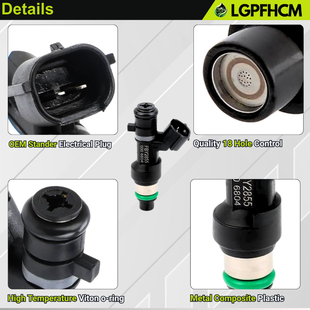 4PCS FBY2855 Fuel Injectors Compatible with Nissan Altima 2.5L 2015-2018 For Rogue 2.5L 2014 2015 2017 2018 For NV200 2.0L L4 2018 2019 2020 2021 18 Holes 166009HP0A 166009HU0A FBY2855 84212412