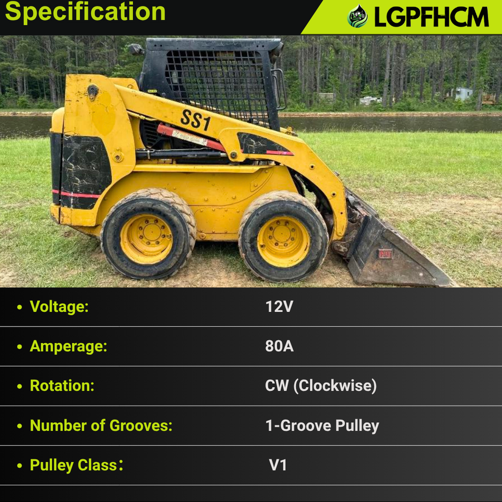 397-9953 12V 80A Alternator High Output 1-Groove Clutch Pulley Fit For Caterpillar 236D 242D 246D 257D 259D 262D 277D 279D 287D 289D #23992N 1G398-64012 A5TA8277 400-48