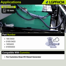 Load image into Gallery viewer, 0185-5433 Engine Water Pump with Gasket Compatible With Cummins Onan RV Diesel Generator #185-5433 01855433 1855433 10mm