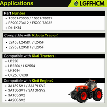 Load image into Gallery viewer, E5900-73032 15301-73030 Water Pump Fit For Kubota Tractor L295DT L295F LB2204 LK2554 LK3054 CK25 CK30 KH-1 3A139-SV1 3A139-SV2 3A150-SV1 3A150-SV2 3A165-SV2 4A200-SV2 Engine 4 Bolt Hub #1530173030