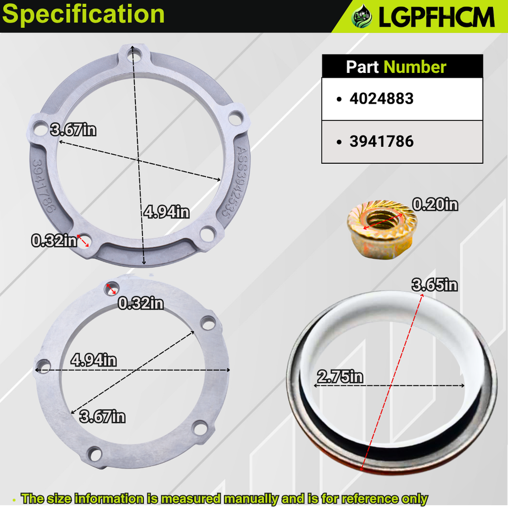 4024883 3941786 Front Crankshaft Oil Seal Compatible with Cummins Engine ISC ISL C8.3 8.3C 6C 6CT8.3