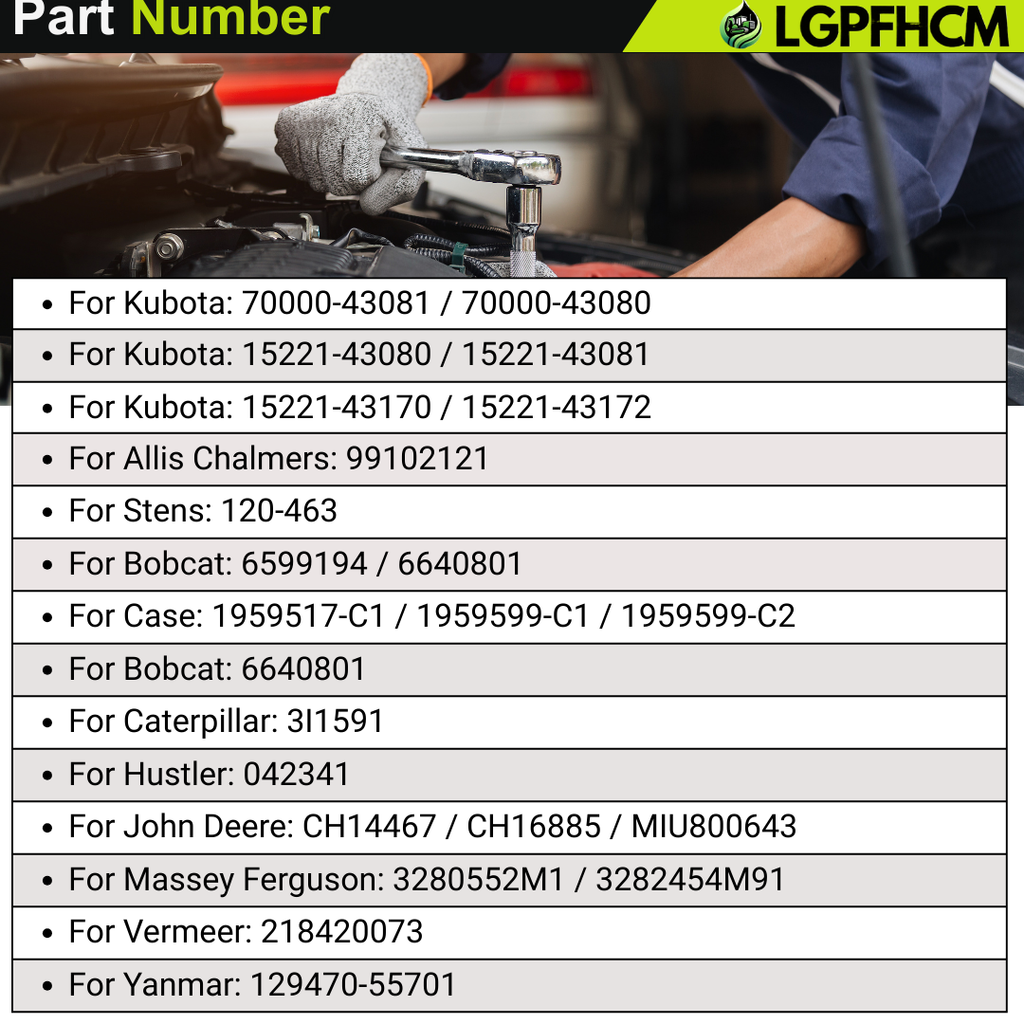 70000-43081 2Pcs Fuel Filter for Kubota Tractor L175 L185 L2050 L225 L235 L2350 L245 L295 L305 G4200 G4200H Engine D905 D1105 D1302 D722 V2403 V1902