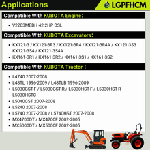 Load image into Gallery viewer, 12V 9T Starter Motor 17123-63013 17123-63016 for Kubota Engine V2203MEBH for Kubota Excavator KX121-3 KX161-3 Tractor L3430HSTC L4330HSTC L4740GST L48 L5030GST L5040GST L5240HST L5740HST 2.0KW