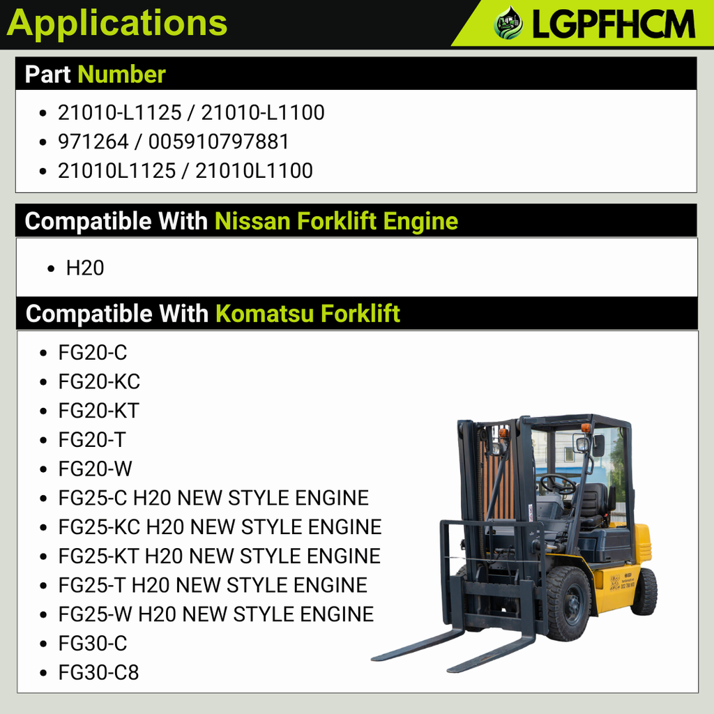 21010-L1125 21010-L1100 Engine Water Pump Compatible With Nissan Forklift H20 Engine Forklift FG20-C FG20-KC FG20-KT FG20-T FG20-W FG25-C FG25-KT FG25-T H20 FG30-C FG30-C8