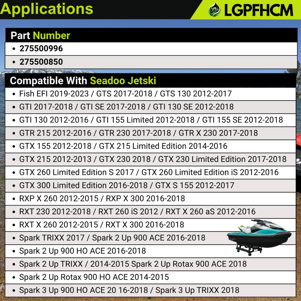 275500996 275500850 Fuel Pump Module Assembly Compatible with Sea-Doo 2012-2024 Fish EFI GTI GTR GTX RXP RXT Spark Wake FISH PRO 130 170 230 260 300 Jetski