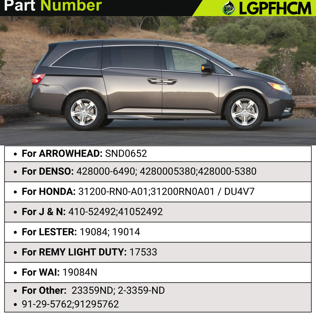 410-52492 12V 1.8KW 19T Starter Compatible with Honda Pilot 2009 2010 2011 2012 2013 2014 For Odyssey V6 3.5L 2011-2013 For Acura TL 2010-2011 V6 3.7L #31200-RN0-A01 Rotation CCW
