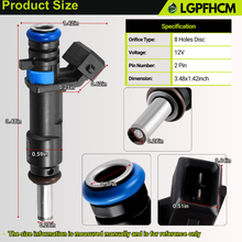 Load image into Gallery viewer, GM55570284 4Pcs Fuel Injectors Compatible with Chevy L4 1.8L Cruze 2011-2015 Cruze Limited L4 1.8L 2016 Sonic 2012-2018 8 Holes