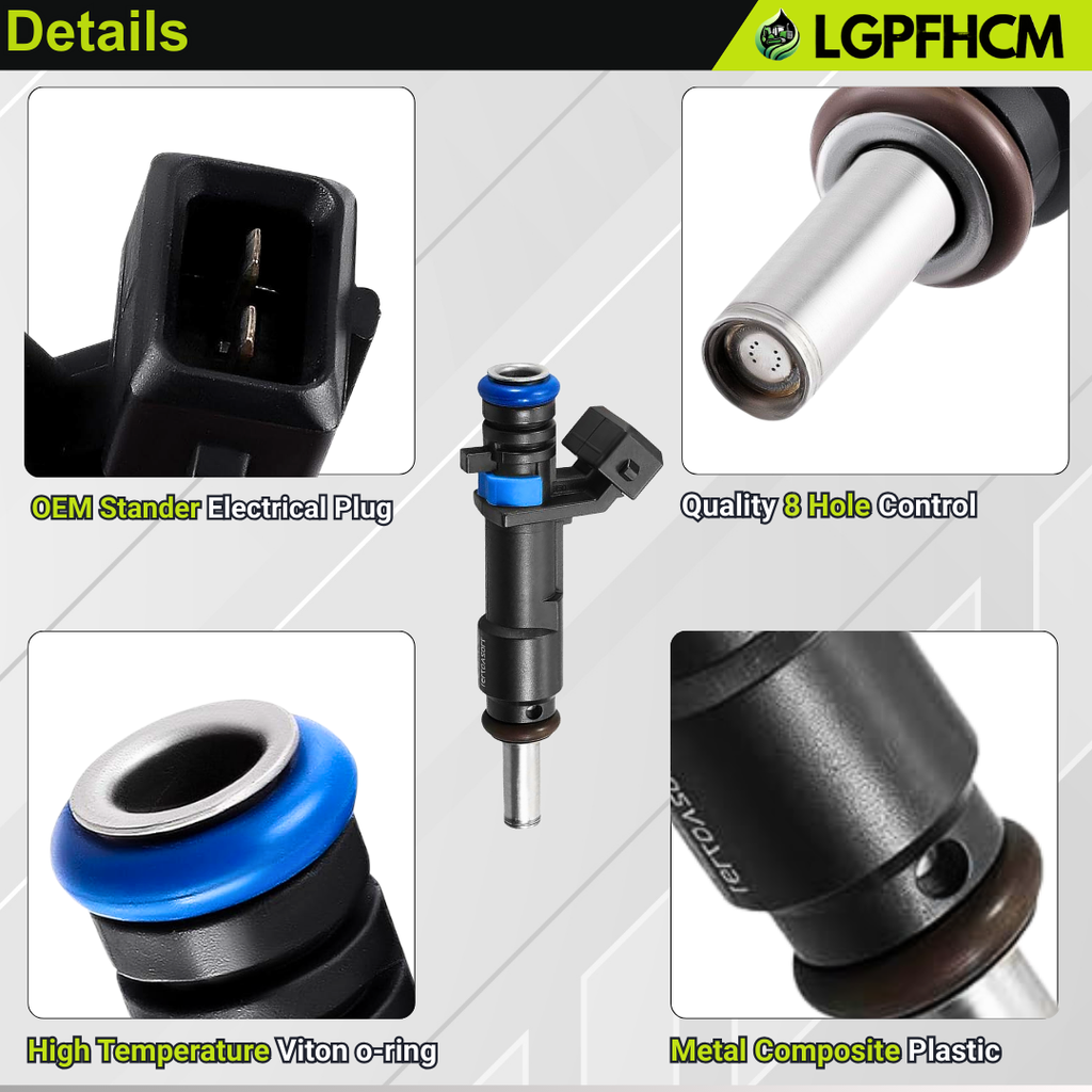 GM55570284 4Pcs Fuel Injectors Compatible with Chevy L4 1.8L Cruze 2011-2015 Cruze Limited L4 1.8L 2016 Sonic 2012-2018 8 Holes