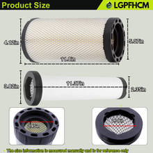 Load image into Gallery viewer, AT338105 AT336803 Air Filter Kit Compatible With John Deere Skid Steer Loader 312GR 314G 315 316GR 317G 318E 318G 319E 320E 320G 324E 324G 325G