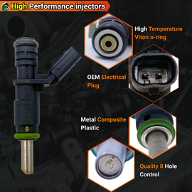 6PCS A2720780249 272078024980 Fuel Injectors Compatible with Mercedes-Benz C230 C300 C350 CLK350 E350 GLK350 ML350 ML450 R350 S400 SLK280 SLK300 SLK350 G550 R350 SL550 V6 2006-2012 #FJ840