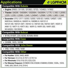 70000-43081 2Pcs Fuel Filter for Kubota Tractor L175 L185 L2050 L225 L235 L2350 L245 L245HC L2500 L295 L305 L345 G4200 G4200H G5200H G6200H Engine D905 D1105 D1302 D722 V2403 V1902 # 15221-43080 70000-43080