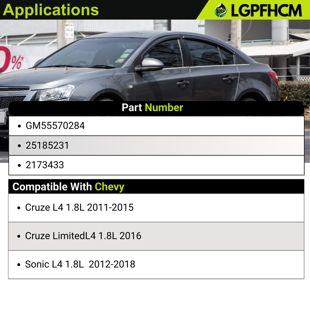 GM55570284 4Pcs Fuel Injectors Compatible with Chevy L4 1.8L Cruze 2011-2015 Cruze Limited L4 1.8L 2016 Sonic 2012-2018 8 Holes