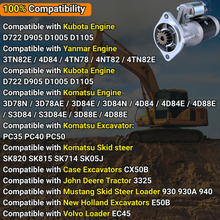 Load image into Gallery viewer, 12V 15T 2KW Starter Motor 129136-77011 129400-77012 for Yanmar Engine 3TNV88F 4TNV88C 4TN78 4TN82 4TN98 for Komatsu Excavator PC35 PC40 PC50 Sk815 Sk714 4D88e # Vv12913677011 AM878189