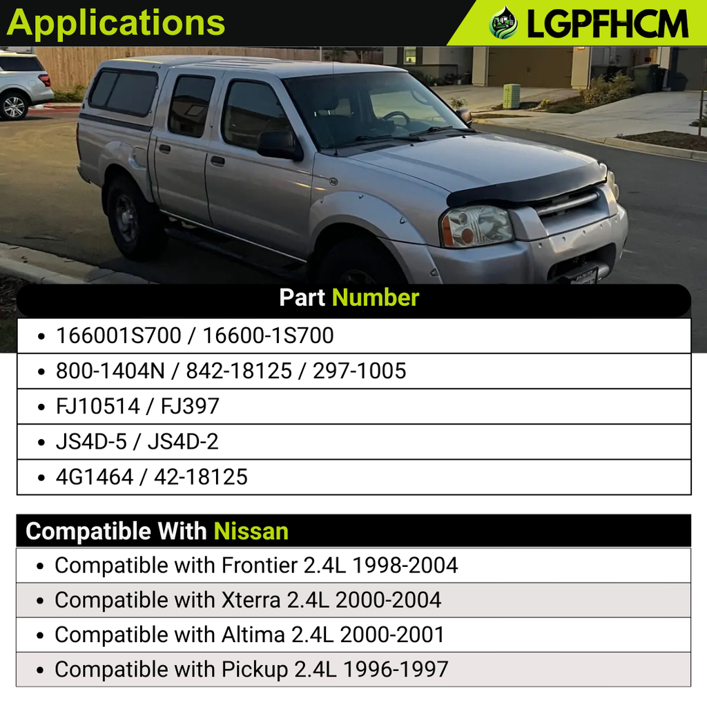 4Pcs 16600-1S700 FJ397 Fuel Injectors For Frontier 1998 1999 2000 2001 2002 2003 2004 For Nissan 2.4L Pickup 1996-1997 Xterra 2000-2004 # 800-1404N 842-18125 297-1005 FJ10514