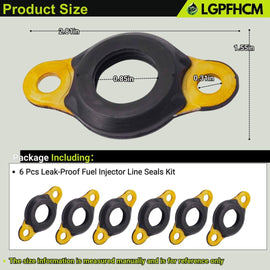 A4720780180 6 Pcs Leak-Proof Fuel Injector Line Seals Kit Compatible with Detroit DD13 DD15 Diesel Engines Replacement for Freightliner Cascadia for Western Star # A4720780480