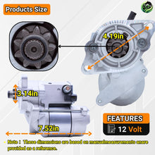 Load image into Gallery viewer, 12V 9T Starter 19269-63013 Starter Compatible with Kubota Engine D902 Traoctor BX24 BX25 BX2350D BX2230D D950BH Z602E V1305 V1505E2 BX1830D BX1860 BX1870 BX1880 BX23S KH-36 KH-41 KH-51 #19269-63010 16611-63011 16611-63013 410-52020
