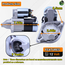 Load image into Gallery viewer, 12V 8T Starter Motor 16824-63010 16824-63013 16824-63014 Compatible With Kubota Engine D902 Z402 Z482 Z602 Excavator K008-3 For Bobcat D722 MT52 Skid Steer # M0T88080 16853-63012 16853-63011 M0T88081 M0T88082 M0T88083 M0T88084