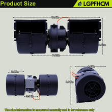 Load image into Gallery viewer, 008-A39-02 12V 3 Speed Double Wheel Blower Motor Assembly Compatible with John Deere 312 314 316 317 318 319 320 323 324 325 326 328 329 330 331 332 333 Series Skid Steer Loader # AT441565 30003139