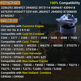 4309418 4089647 3286293 3973114 Water Pump W/Seal for Cummins Engine QSC ISC ISL 8.3 8.9 6C For Freightliner FL50 FL60 FL70 FL80 FS65 FLD112 FLD120 For New Holland Tractor T8010 T8020 For Peterbilt 330 320 2023-2008